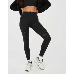 OFFLINE By Aerie Goals Lasercut 7/8 Legging, True Black, Size XS